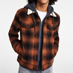 SUN + STONE Men's Bib Trucker Jacket Plaid